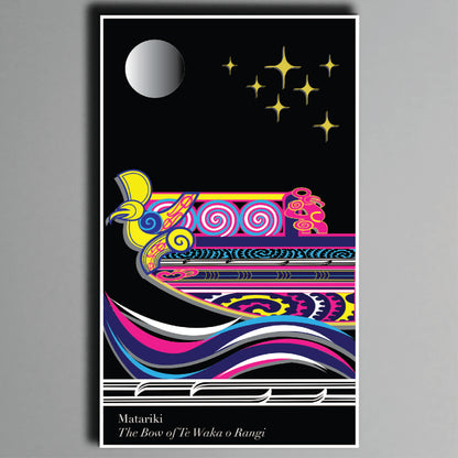 NEW Matariki Bow of Te Waka O Rangi Limited Edition Print (Pre-framed)